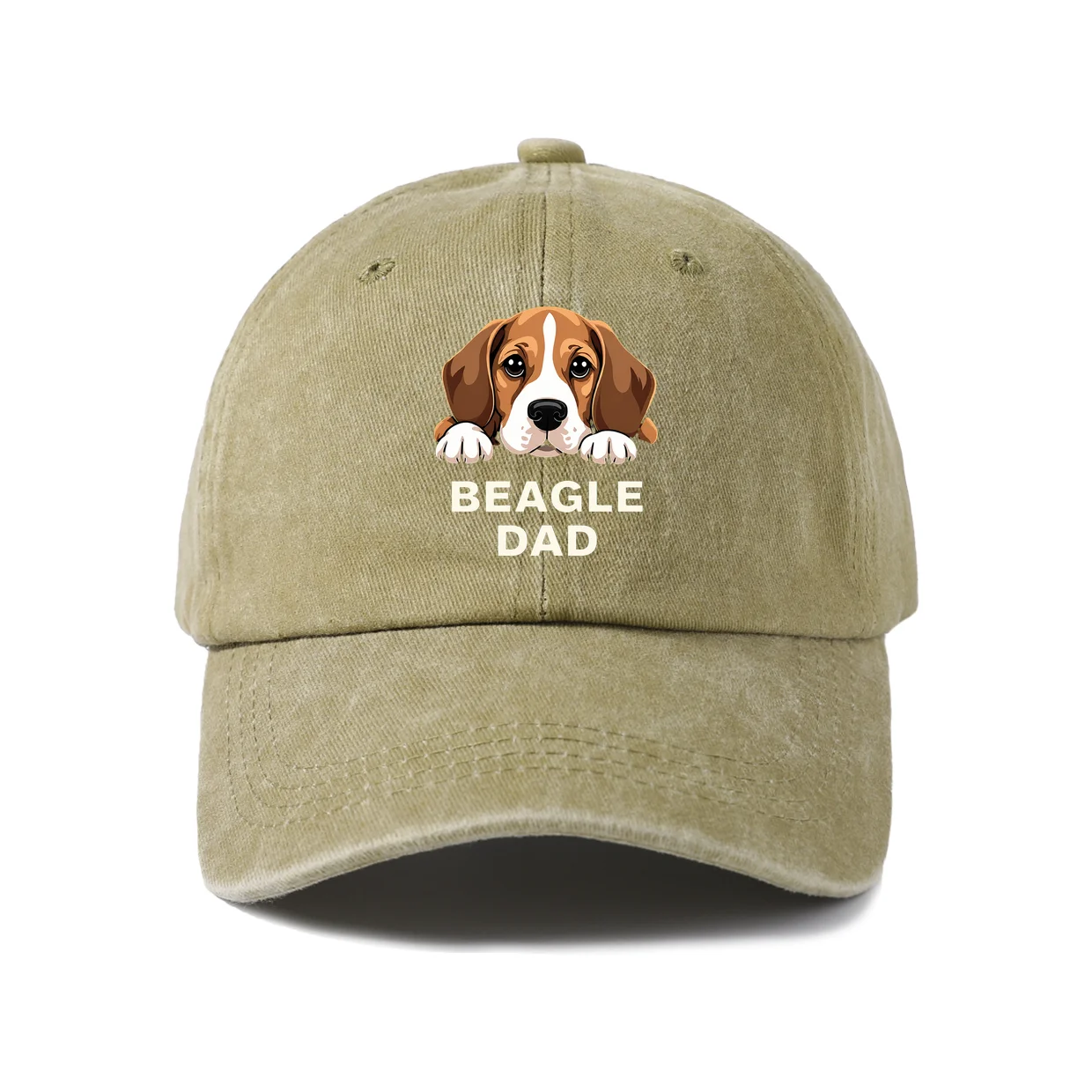 Vintage Washed Beagle Dad Dog Graphic Baseball Cap, Adjustable Unisex Dad Hat, Pet Owner Gift for Men