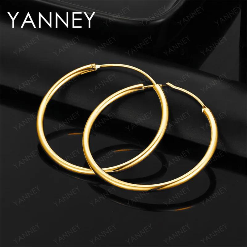 

Fashion 925 Sterling Silver 18K Gold 35mm Delicate Hoop Earrings Women's Party Favor Jewelry Accessories Ornaments Wedding