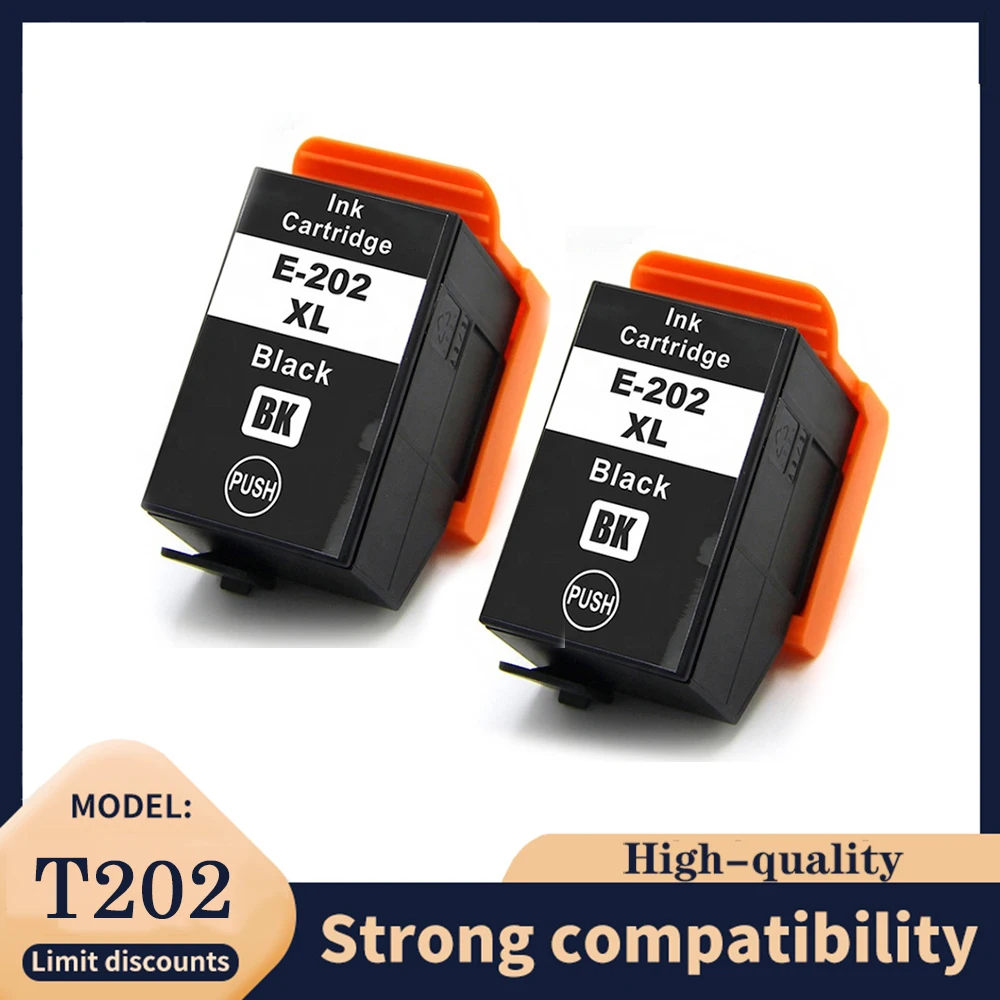 2pcs Black 202XL Ink Cartridges 202XL T202 Compatible 202xl for Epson Expression Premium XP-6000 XP-6005 XP-6100 XP-6105 Printer