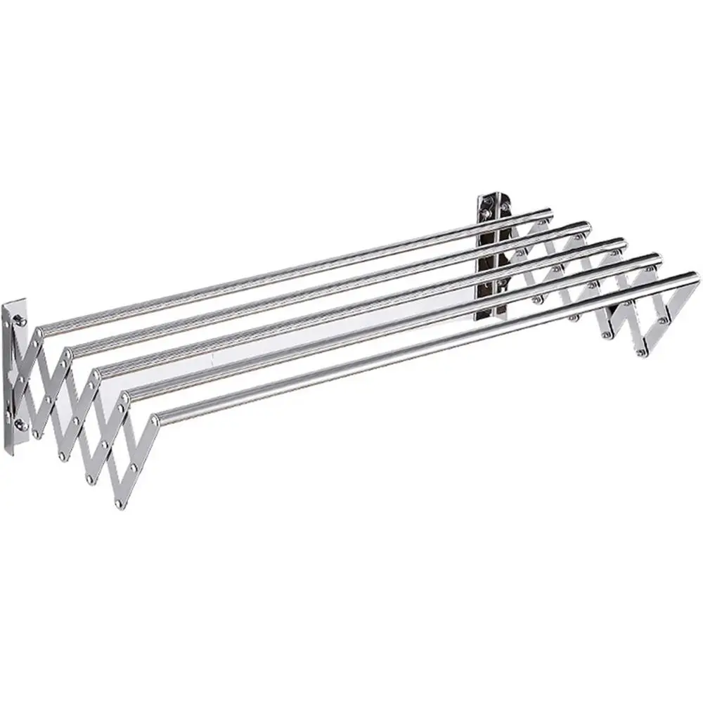 

Stainless Steel Wall-Mounted W-Type Clothes Drying Rack for Space-Saving Laundry and Towel Drying