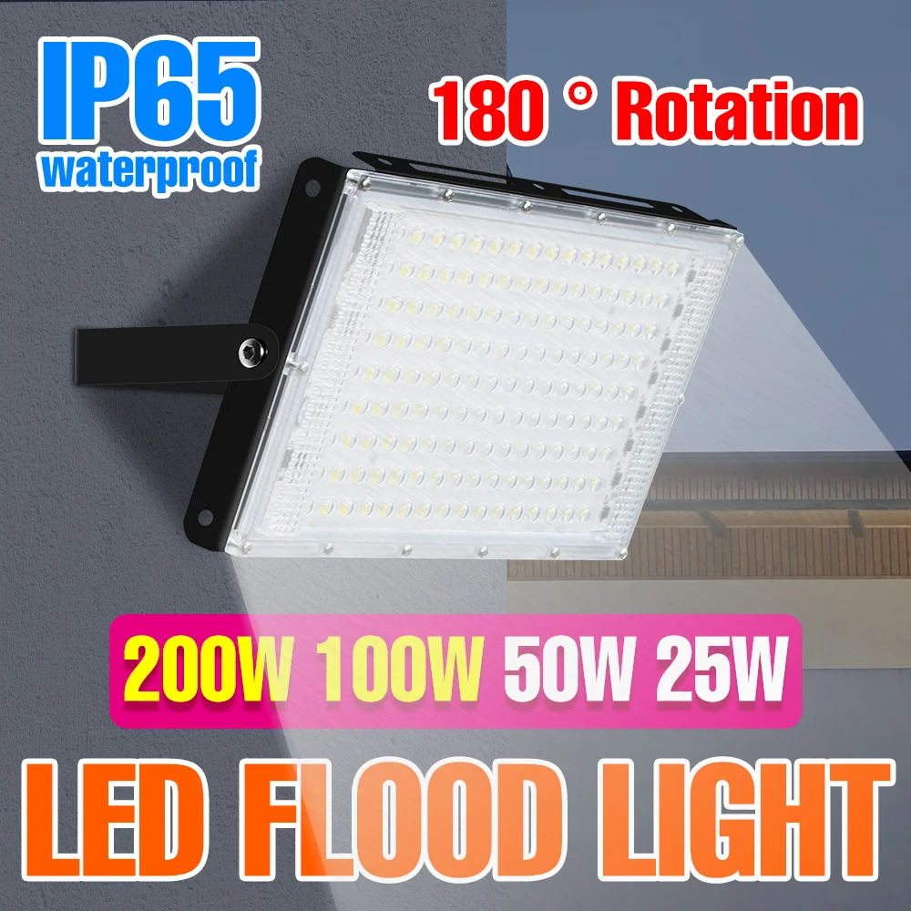 200W LED Flood Light 220V Ultra Bright Spotlight Waterproof Street Lamp Storage Room Corridor Gardn Lighting Cold/Warm White