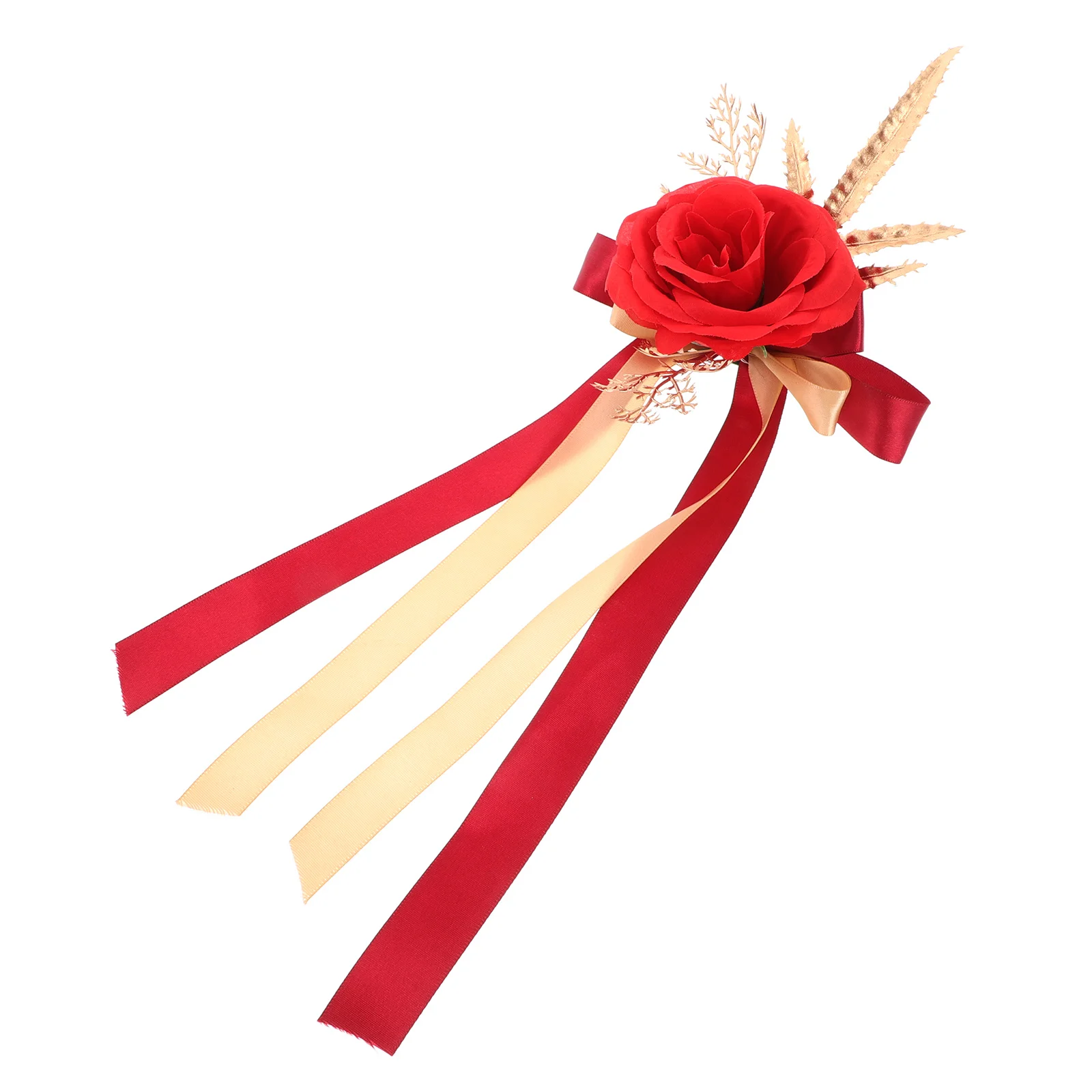 

Wedding Artificial Red Roses Rear View Mirror Wall Floral Accessories Bridal Cat Mirror Pendant Party Ceremony