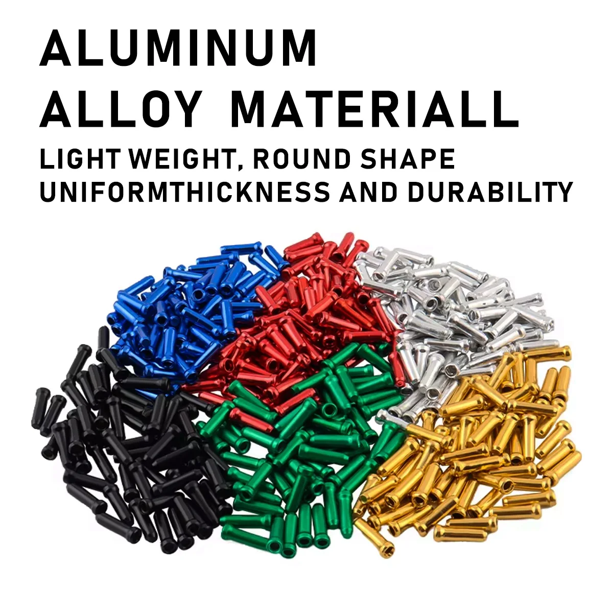 PINMOAP 100PCS Tappi terminali per bicicletta Manicotti terminali per cavi del freno Tappi terminali per cavi per ingranaggi Tappo posteriore per tubazione della linea della bicicletta e copertura della linea interna