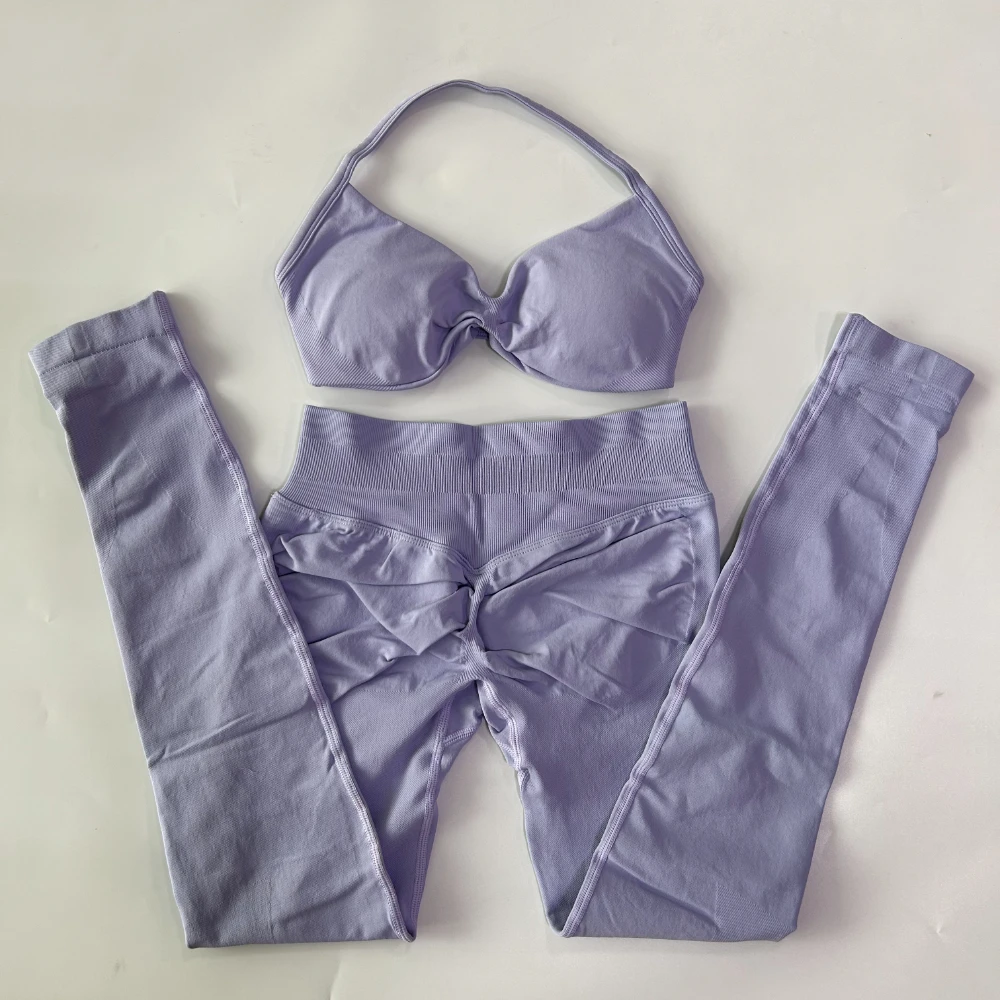 Pericic 2-teiliges Set für Damen, Trägerloses Yoga-BH-Sporttop, Workout-Leggings-Set, Nahtloses Gym-Set, Fitnesskleidung, Activewear – Detail 15