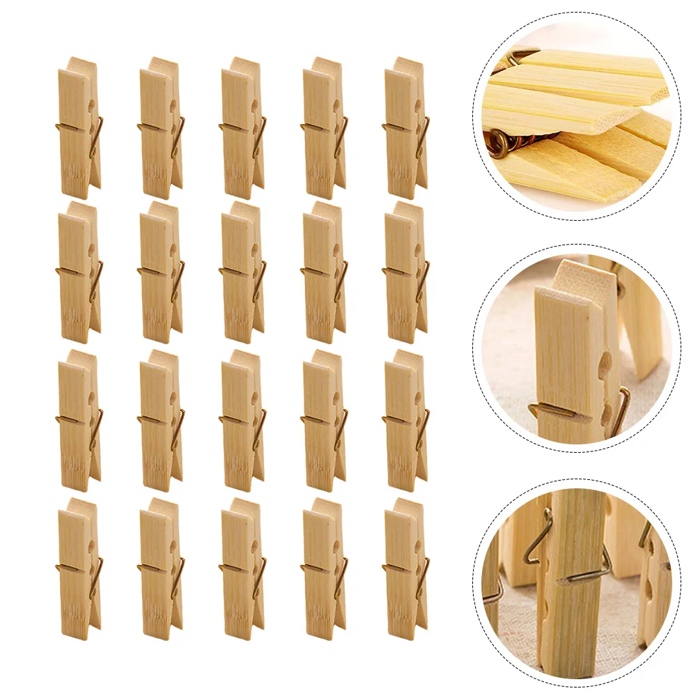 

60Pcs Windproof Wooden Clothes Clips Heavy Duty Clothespins for Drying Clothes Quilt Blanket Sturdy Clothespins