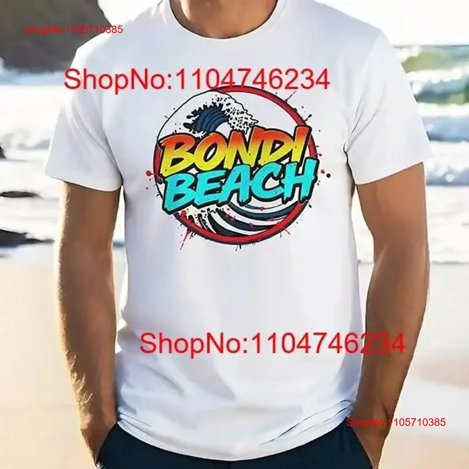 Cool Surf T Shirt BONDI BEACH Sydney NSW Surfing Aussie Souvenir Print vintage Washed designer clothes Top For Everyday Wear