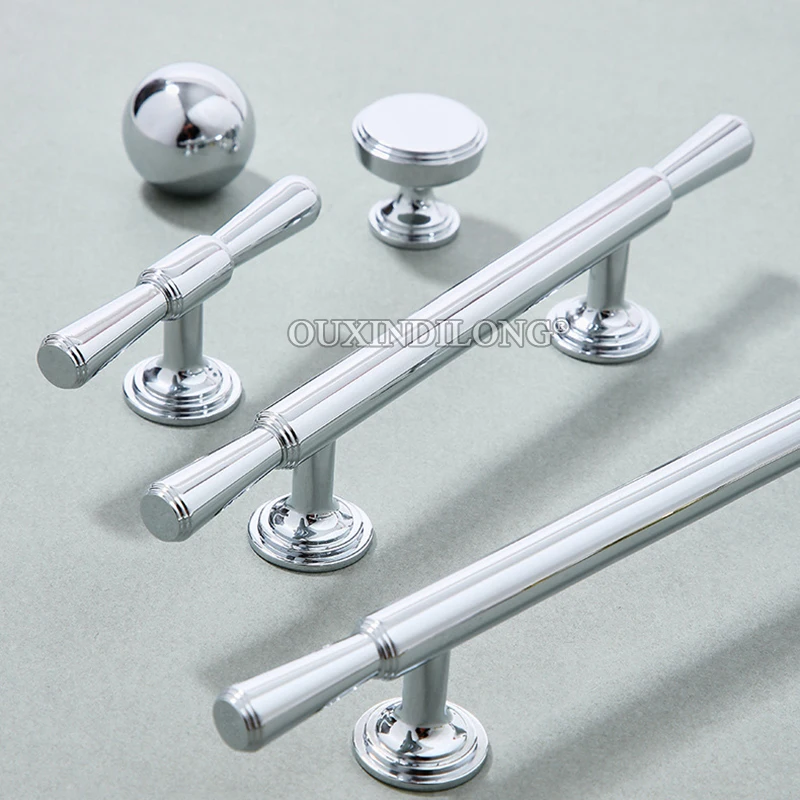 フランス 10 個ソリッド真鍮クローム家具取手ハンドル引き出しノブ食器棚ワードローブクローゼットドレッサーワインキャビネット取手ノブ
