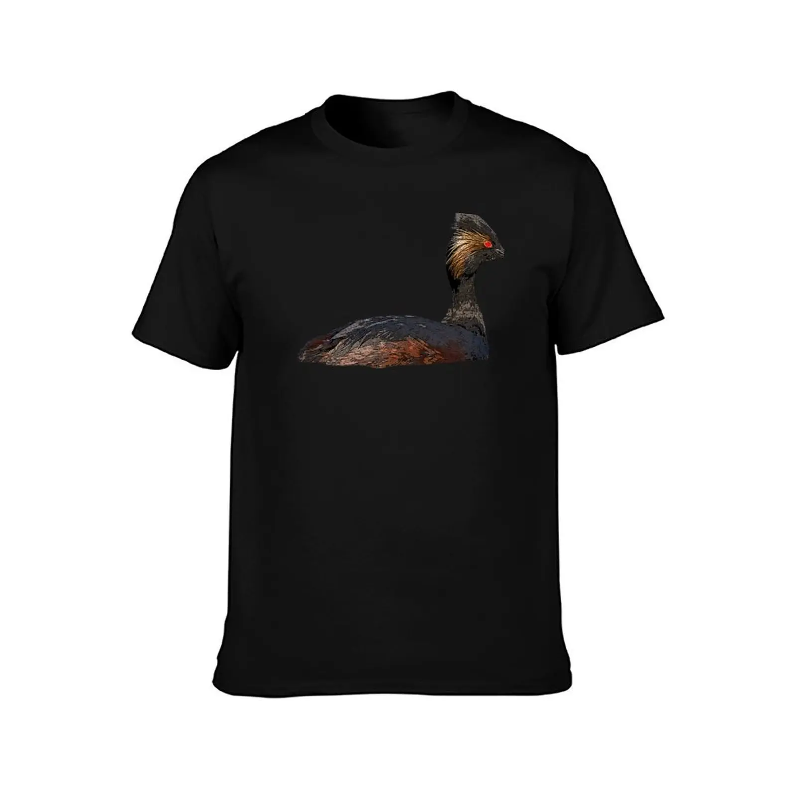 Eared Grebe Color Design T-Shirt oversizeds heavyweights hippie clothes sublime black t-shirts for men