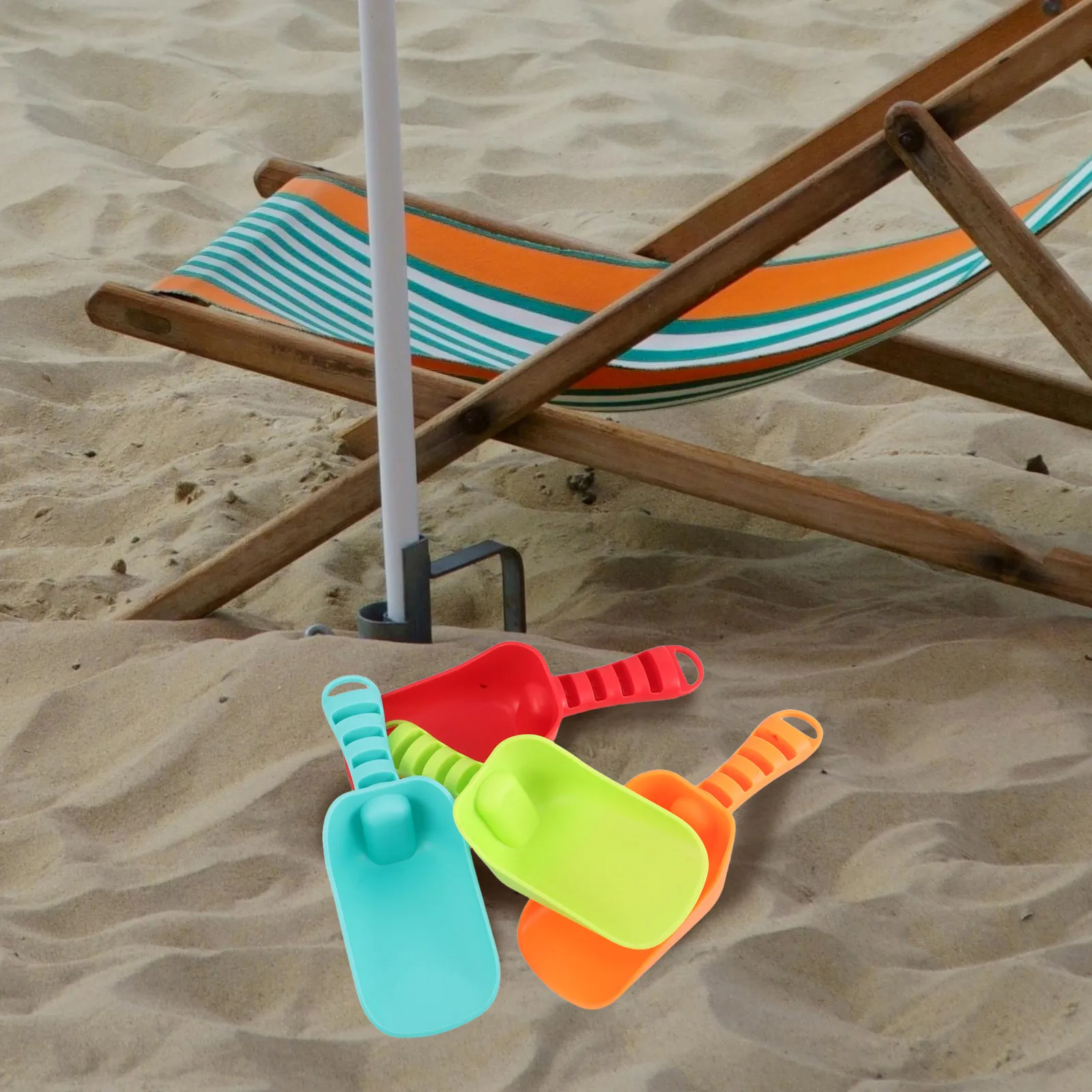 Pelles de plage pour enfants, outils de creusement de sable en plastique coloré, jeu de sable de plage en plein air d'été, jouets d'excavation pour les tout-petits, 4 pièces