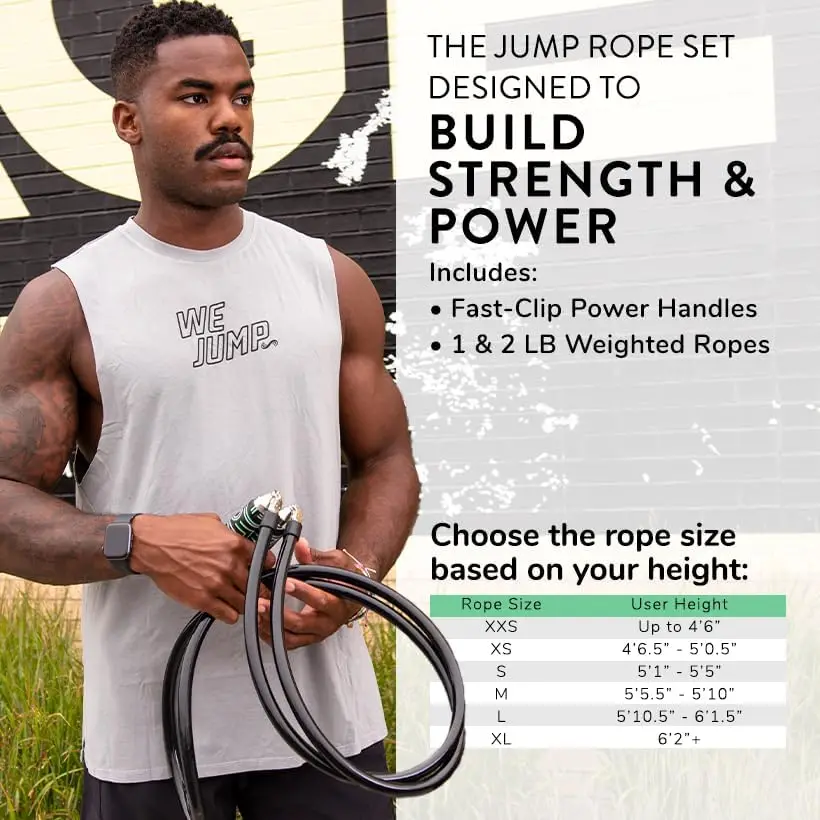 Strong Set - Weighted Jump Ropes for Strength Training - Improve Power and Endurance in a Fun Jump Rope Workout - 1LB and 2LB Ro