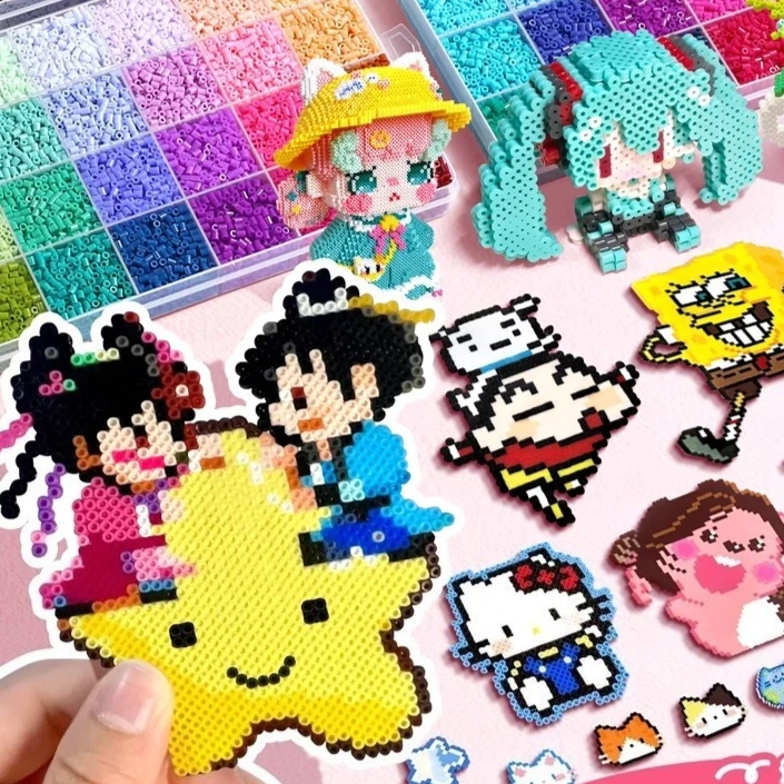 

24-Color Pin Bean Handmade DIY Material Pack Set Children's Educational Jigsaw Puzzle Toys