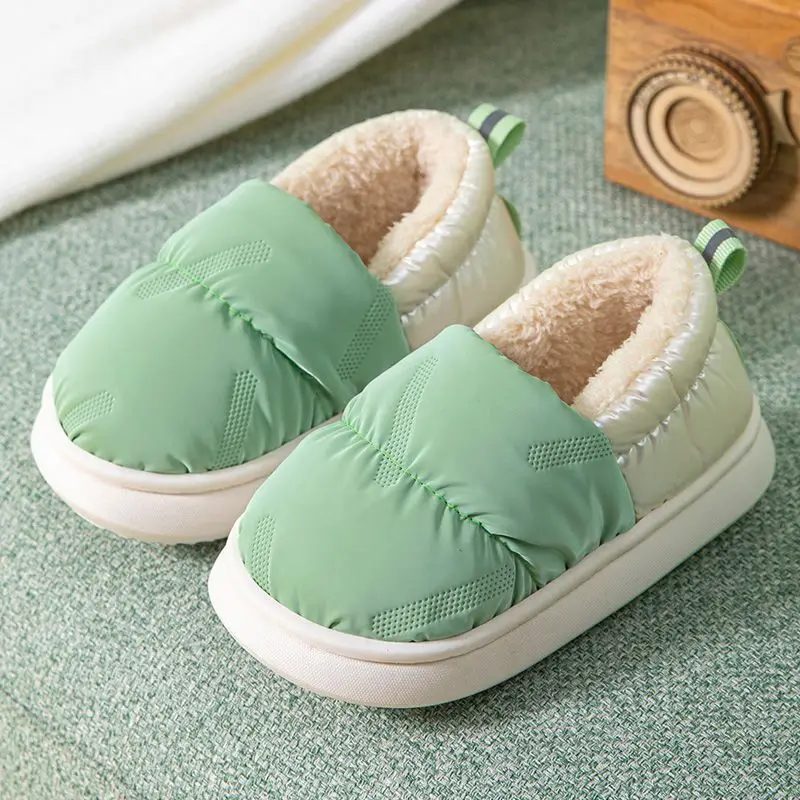 Waterproof Baby Girl Winter Slippers Fleece Lined Thick Soft Sole Anti Slip Indoor Cotton Shoes for Toddler Girls​