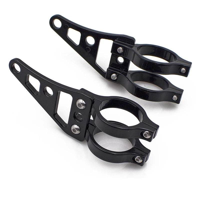 2Pcs Universal Motorcycle Headlight Mount Bracket Fork Ear Chopper Headlamp Holder Clamp 39-41mm for For Harley Bobber Racer