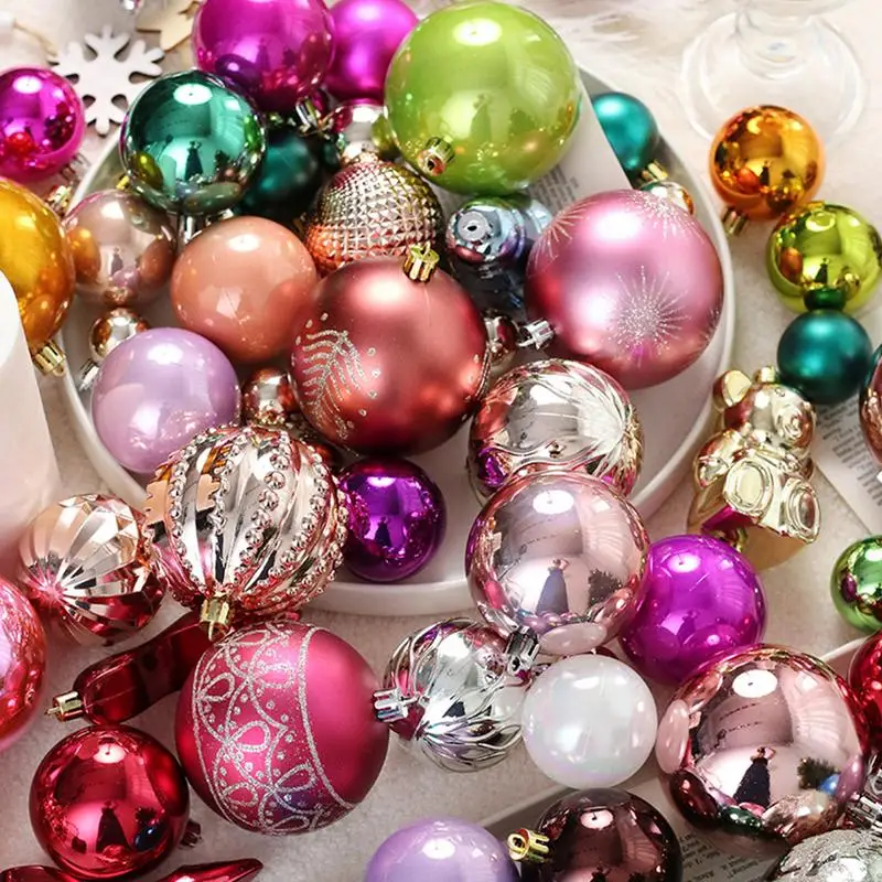 75 pcs Christmas Tree Ornaments Hangable Plated Ball Multifunctional Hangable Christmas Tree Decoration New York 2024