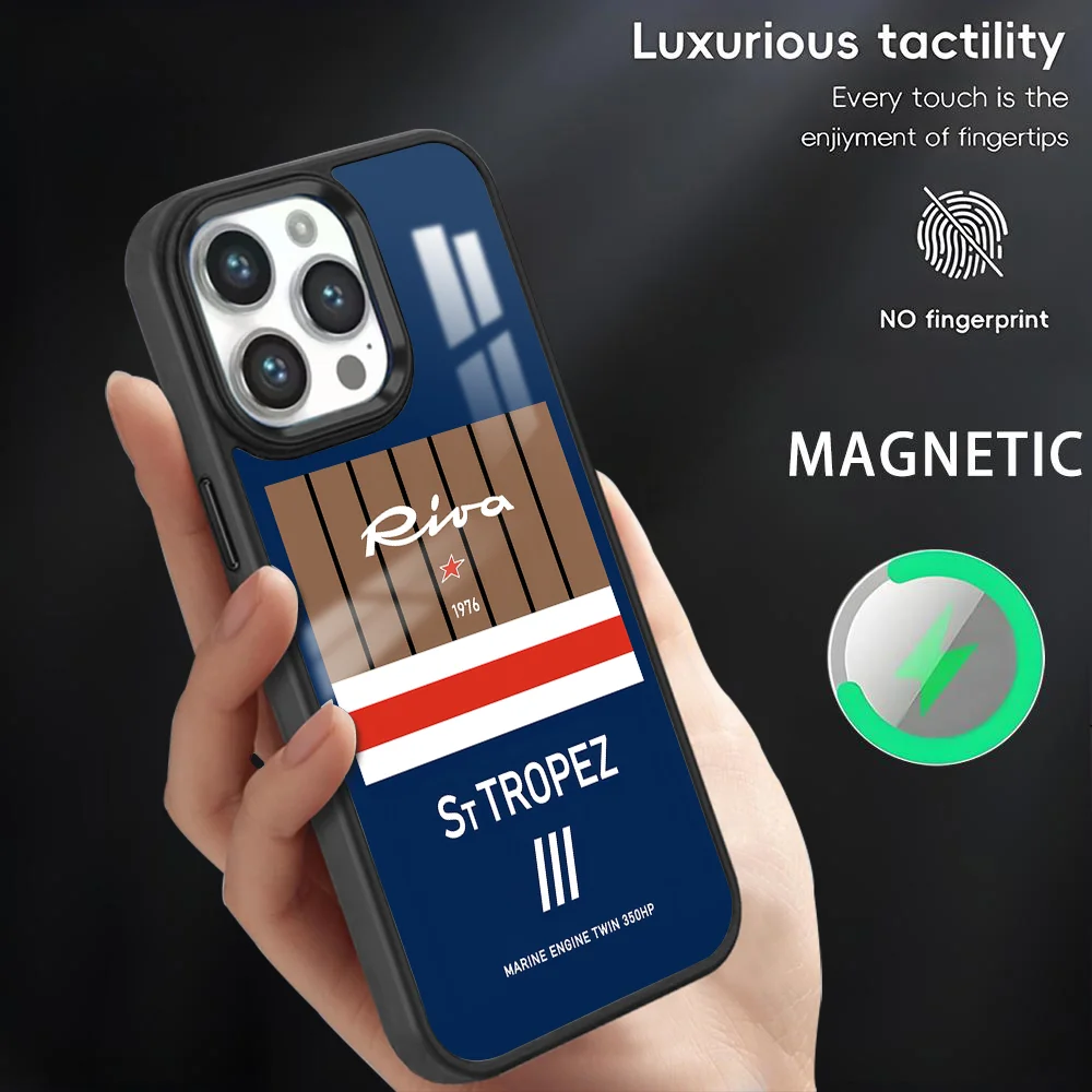 

Saint Tropez Riva Aquarama Phone Case For iPhone 16 15 14 13 12 11 Pro Max Plus Mini Magsafe Magnetic Wireless Charging PC Cover