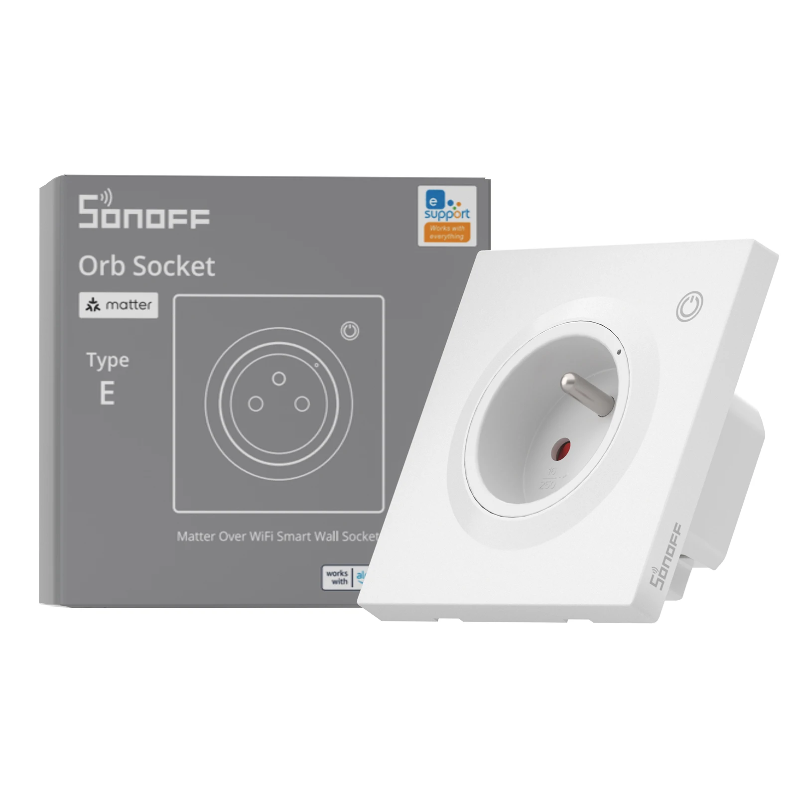 SONOFF WS01TPE-E Orb Socket Matter Over WiFi EU Inteligentne Gniazdko Ścienne Typ E Inteligentne Dane Energetyczne Kompatybilność Matter Apple Home — zdjęcie produktu 7