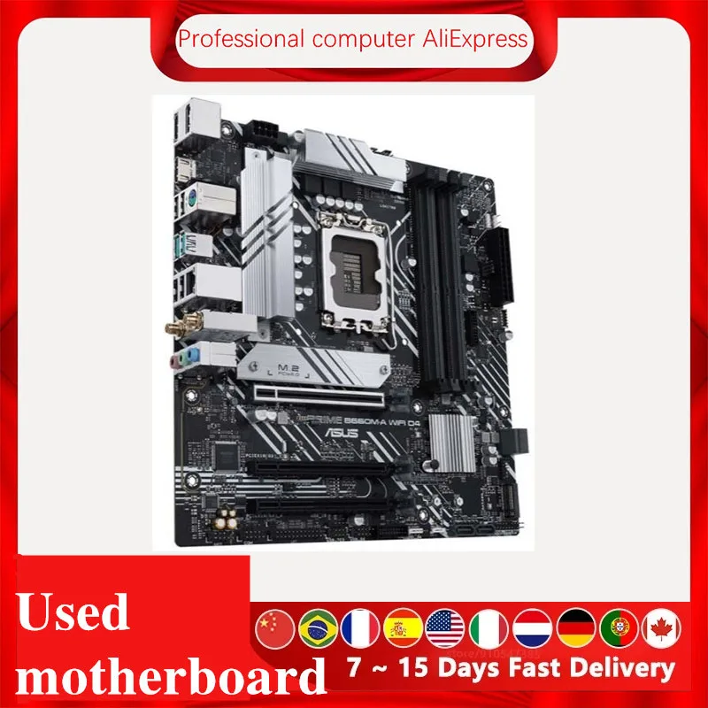 Used For Asus PRIME B660M-A WIFI D4 Original Desktop B660 Motherboard DDR4 LGA 1700 Support 12400F 12400 i3 12100F