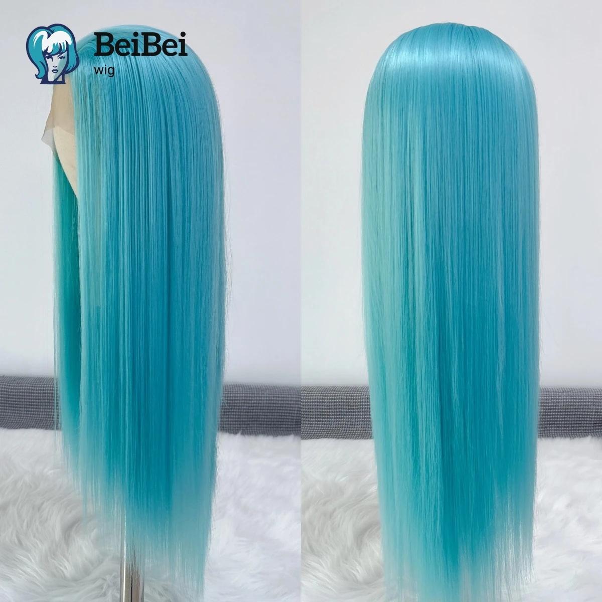 Mint Wig for Women Long 13*4 Straight Synthetic Lace Front Wig High Quality Light Blue Hair Wig Lace Front Wigs Cosplay Pelucas