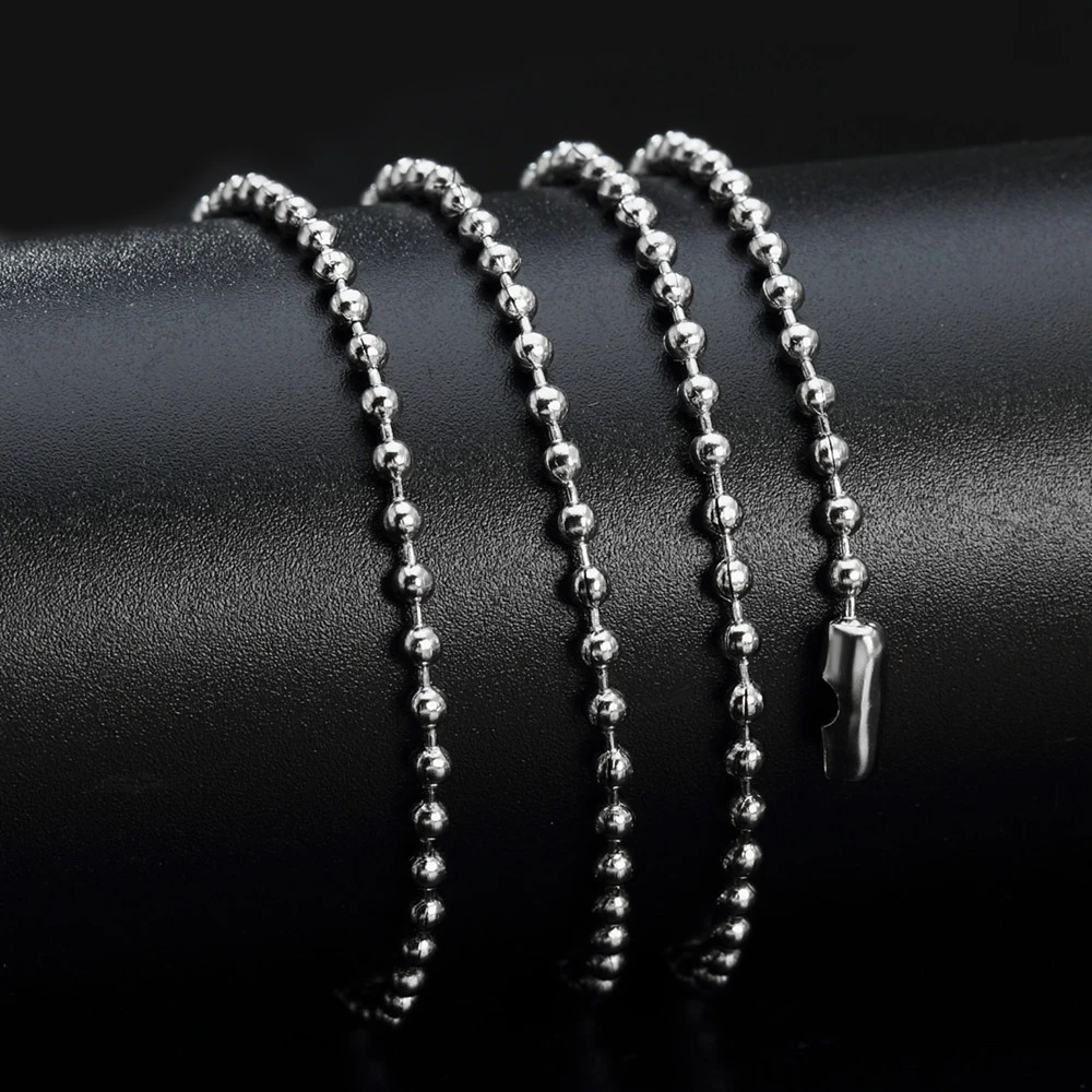 10Pcs Stainless Steel 2.4mm Ball Bead Chains for Necklace Bracelet DIY For Jewelry Making Adjustable Lead and Nickel Free