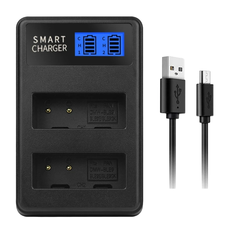 Bộ sạc đôi khe cắm chất lượng có màn hình LCD Giải pháp sạc nhanh và tiện lợi cho DMC GF6 GX7 GF3 GF5 GX80 BLG10