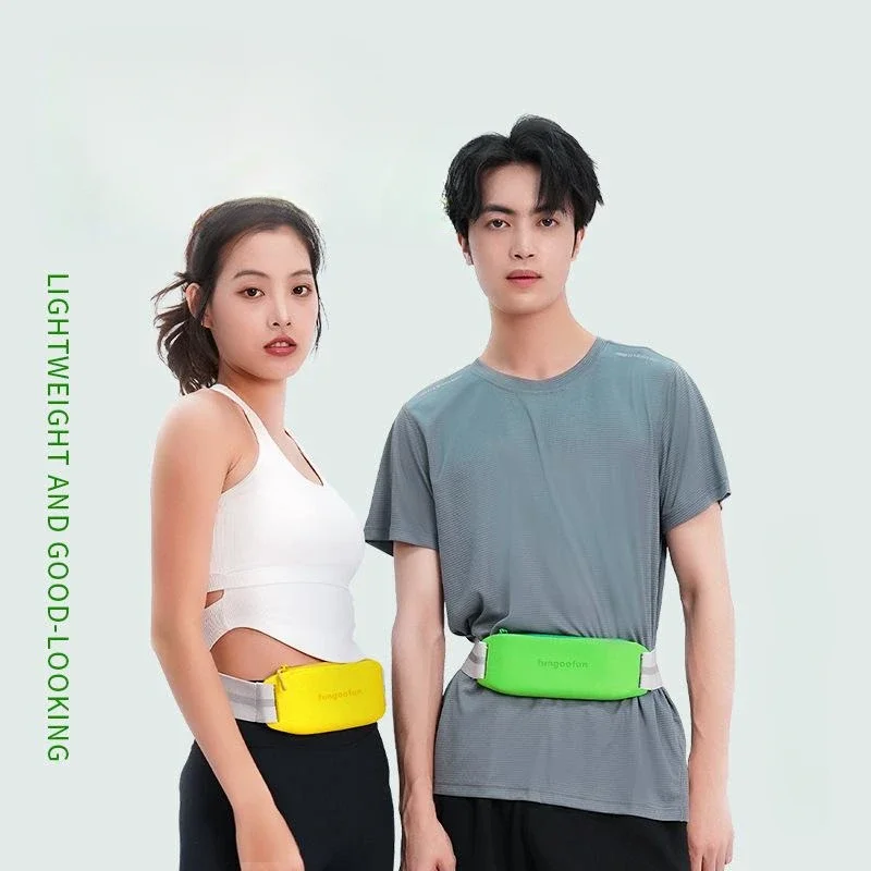 Fungoofun Couples Outdoor Sports Waist Bag Men Women Mobile Phone Waist Bag Large Capacity Waterproof Square EVA Running Bag