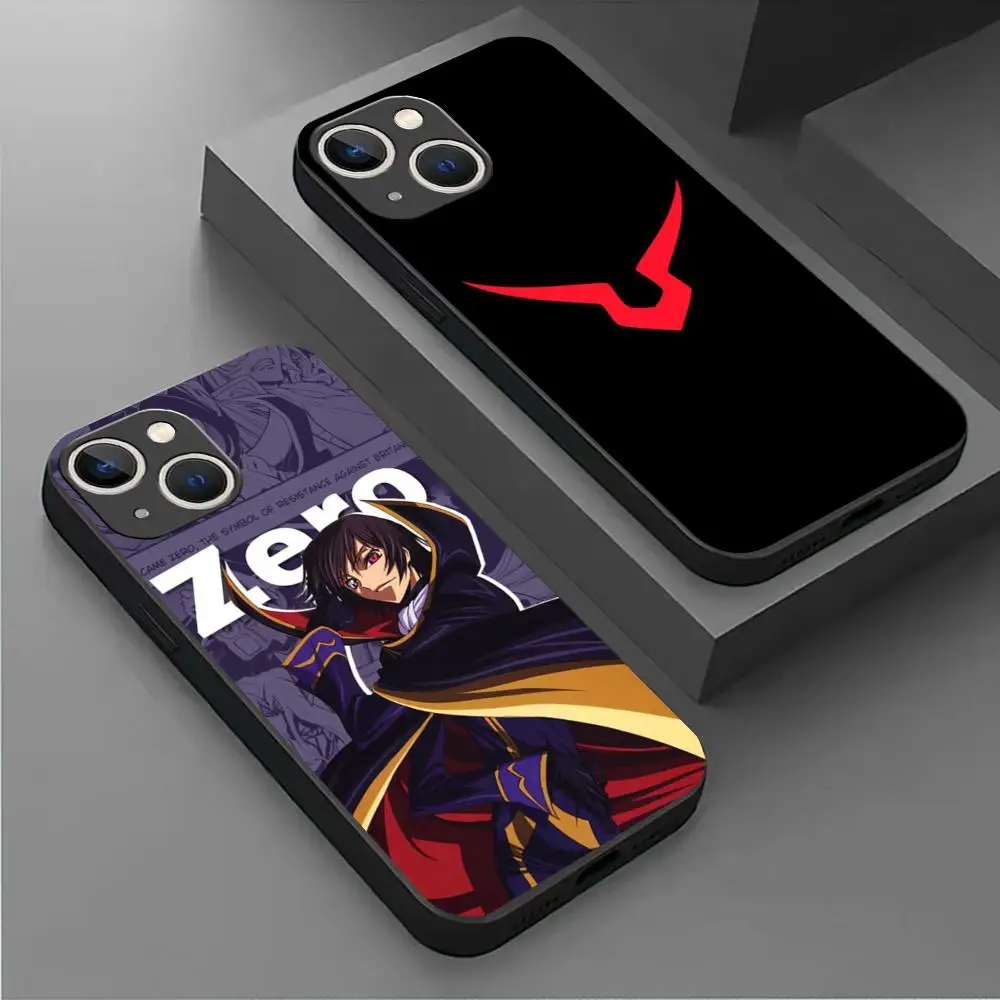 Cool Code Geass Anime Phone Case For iPhone 16 15 14 13 12 11 X XR XS 8 Plus Mini Pro Max Soft black Shockproof Cover