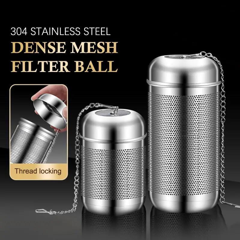 Stainless Steel Tea Infuser With Thread Lock Fine Mesh Extended Hanging Chain For Brewing Loose Leaf Tea At Home Office Kitchen