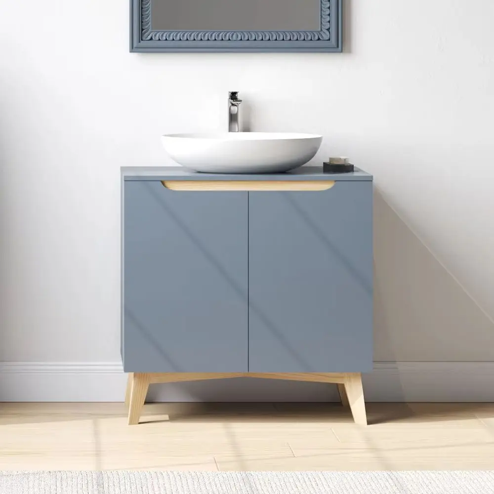 Grey Freestanding Under Sink Storage Cabinet