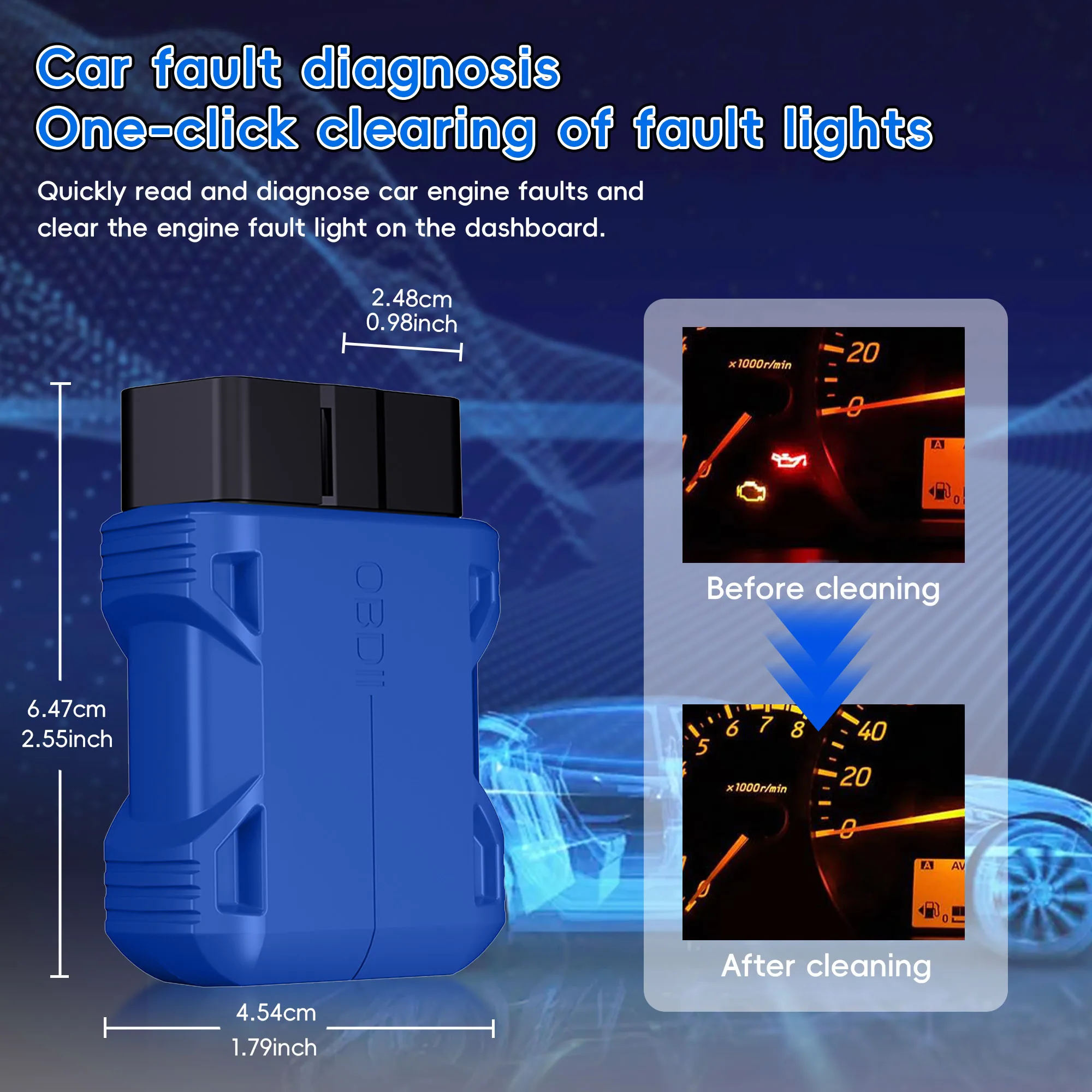 ELM327 Bluetooth 5.0 OBD2 Scanner for Car - Check Engine Light Code Reader with Live Data,Wireless Diagnostic Scan Tool