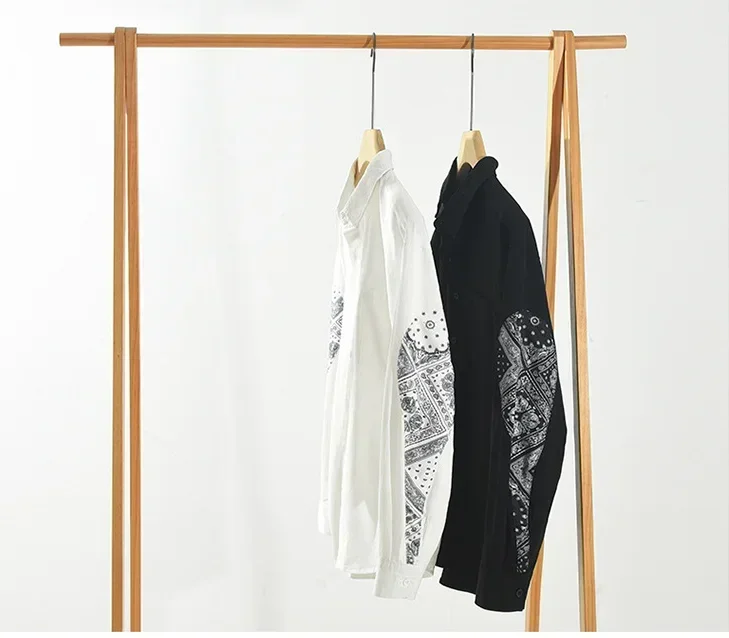 

Корейская модная черная рубашка для мужчин с длинным рукавом, уличная одежда, рубашка с принтом в стиле пэчворк, мужская повседневная рубашка из чистого хлопка, новинка среди рубашек, винтажная одежда