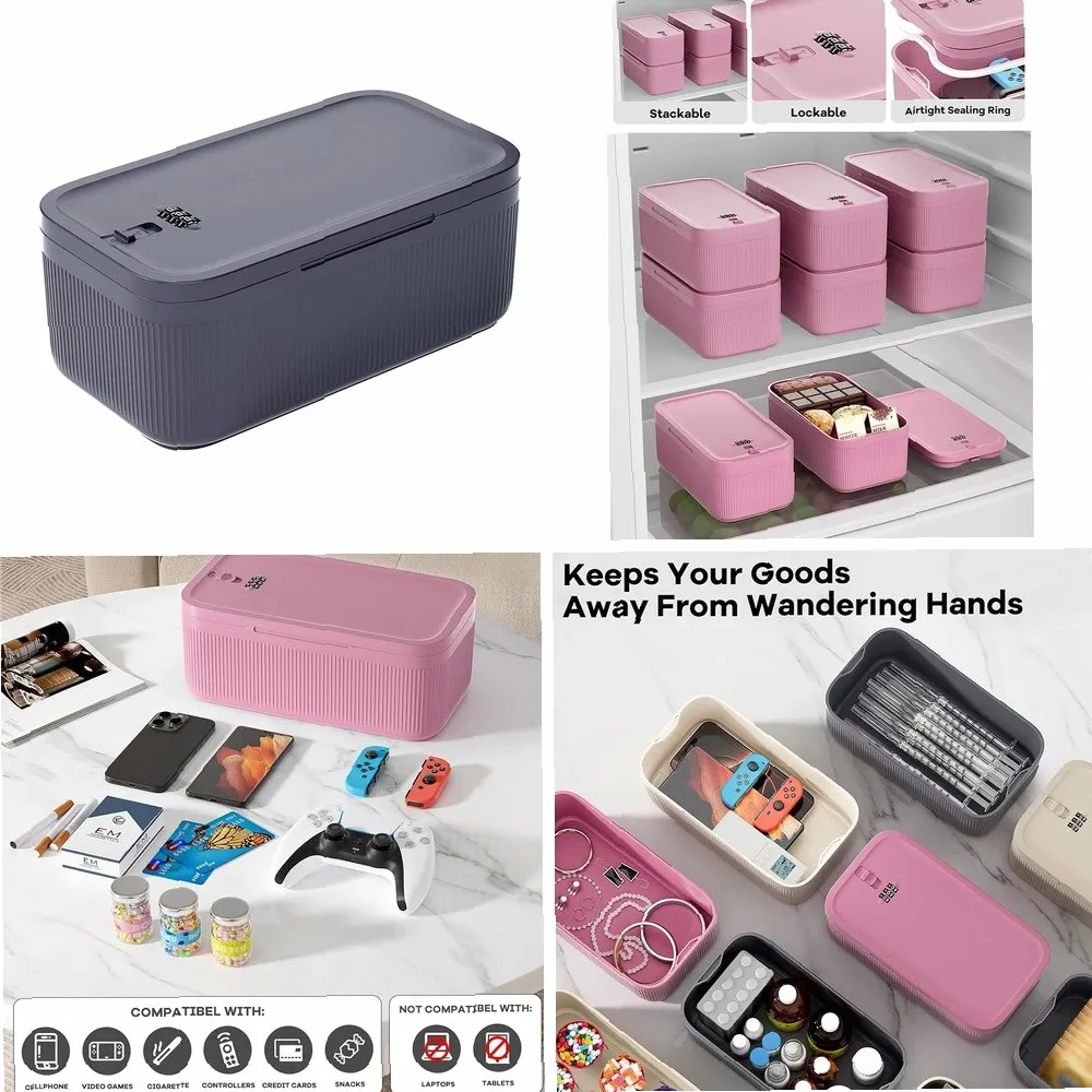 

Secure Lock Box for Office School Home – Medicine Lockable Cabinet, Food Snack Container, File Safe