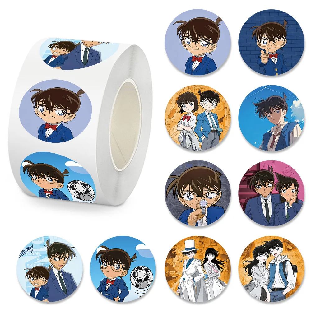 500 pçs/rolo anime detetive conan à prova dwaterproof água graffiti adesivos para capacete bicicleta mão conta lápis caso decalques decoração