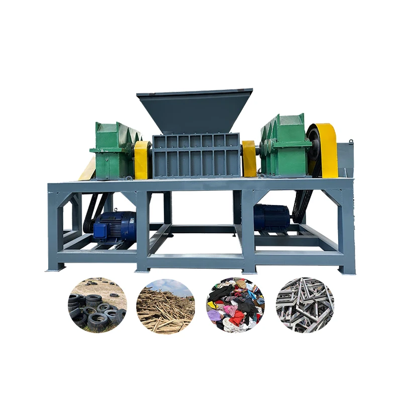 Dual Shaft Tire Shredder Continuous Working Rubber Tyre Recycling Equipment Industrial Waste Processing Machine Custom Runtime