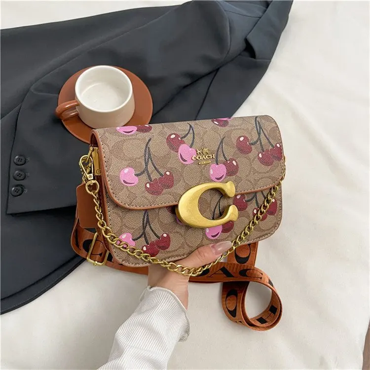 

Новинка 2023 года, женская классическая сумка в стиле ретро со старым цветком идолом подмышками, сумка через плечо с откидной цепочкой, легкая сумка-мессенджер из веганской кожи