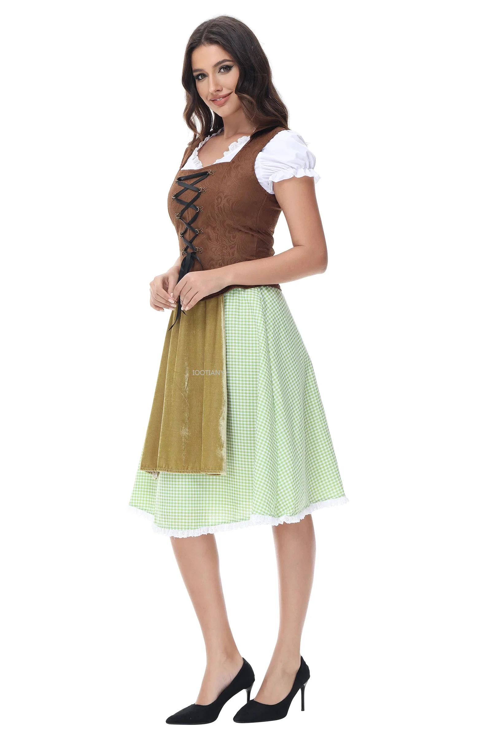 Bavarian Traditional Court Beer Girl Maid Dirndl Costumes German Sexy Oktoberfest Dresses Halloween Party Women's Beer Stagewear