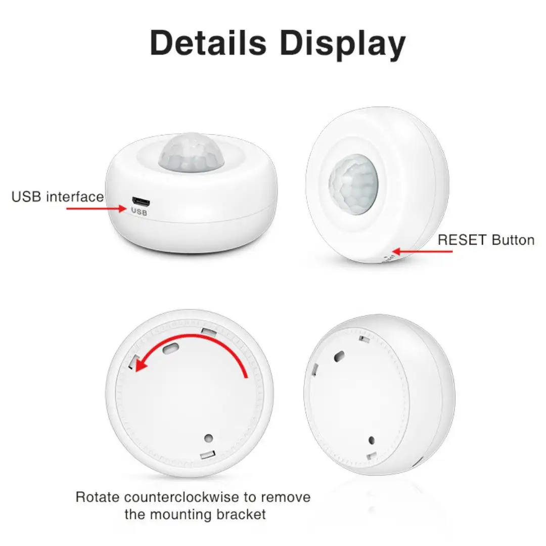 Tuya جسم الإنسان مستشعر الأشعة تحت الحمراء واي فاي كاشف الأشعة تحت الحمراء اللاسلكية إنذار المنزل App التحكم عن بعد جهاز استشعار إنذار مضاد للسرقة