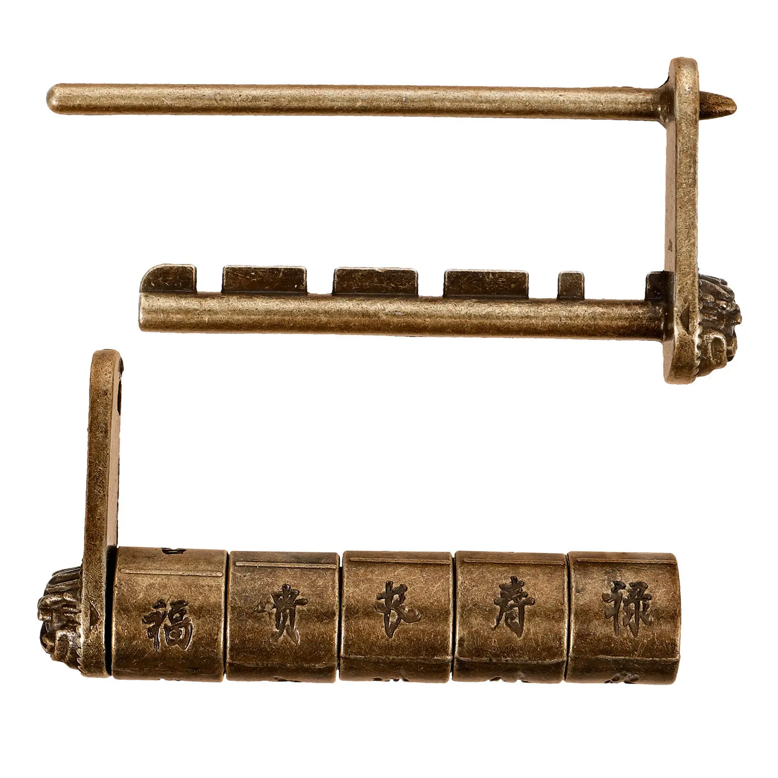 

Винтажный комбинированный замок в китайском стиле с гравировкой, ретро-замок для шкатулки, шкафа, ящика, чемодана