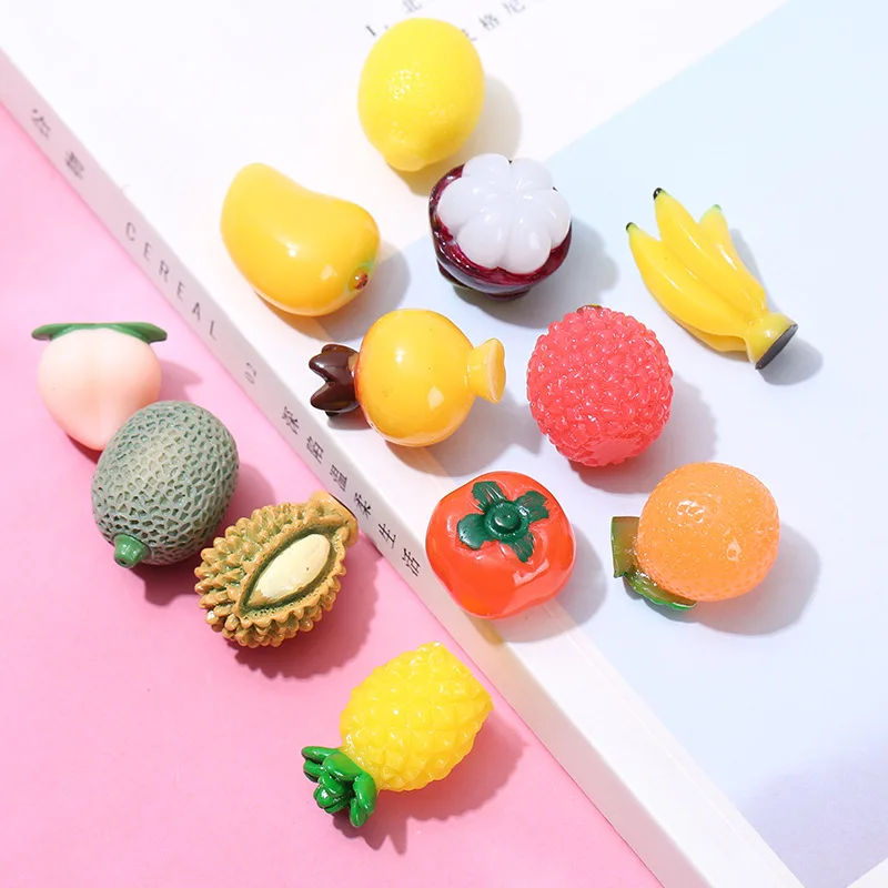 

20pcs Kawaii 3D Fruit Series Miniature Flatback Resin Cabochons For Hairpin Scrapbooking DIY Home Decor Craft Accessories Charms