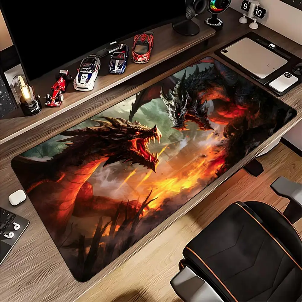 

Коврик для мыши на тему Fierce Dragon, резиновый противоскользящий настольный коврик, аксессуары для ПК, игровой коврик, клавиатура, удлиненный коврик, игровой коврик с драконом, коврик для мыши