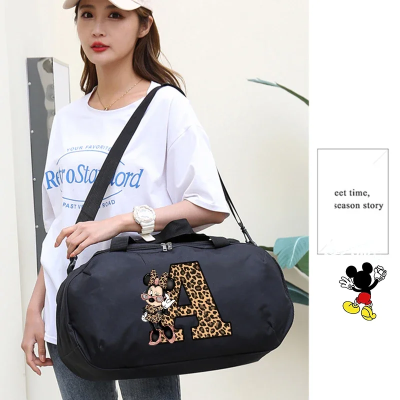 Disney Minnie mickey Mouse Gym Sport Bag Letter Designer Fitness Handbag cartoon Travel Bag for Women Men Storage Bags  Shoulder