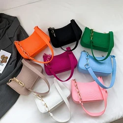 Bolsos de hombro con patrón de tela de fieltro para mujer, bolso de mano femenino con asa pequeña, bolso de mano de lujo de Color sólido con monedero