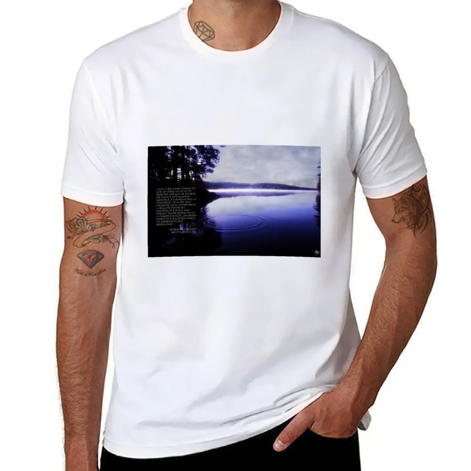 

Ripple of Hope RFK Quote Print T-Shirt funny t shirts man anime t shirts for man T-Shirt