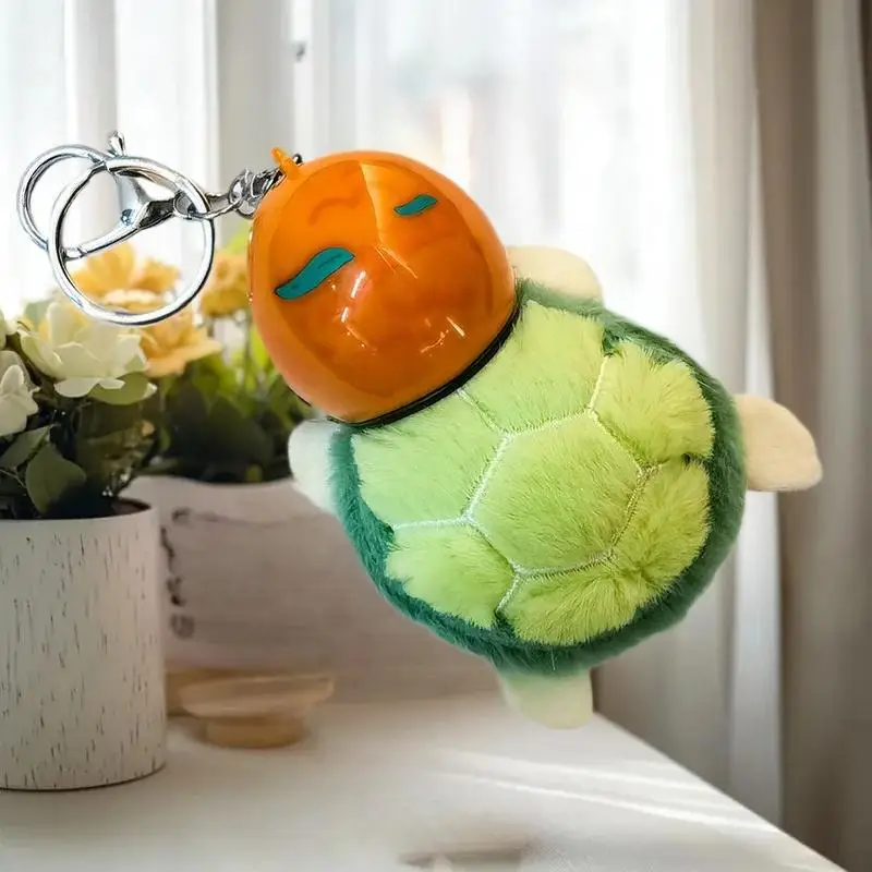 Pendentif en peluche porte-clés de décoration de sac; Ornement de décoration animale de voiture de casque de tortue de mer