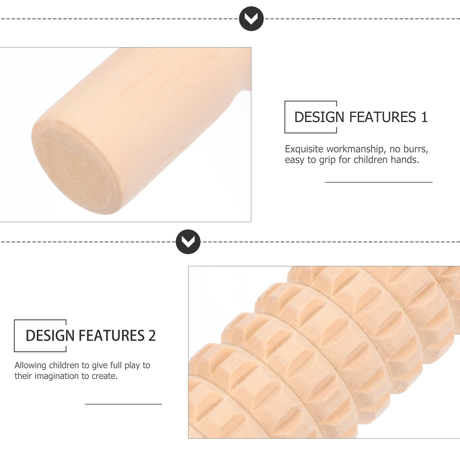 

Clay Tools Plasticine Rolling Pin Wooden Children DIY Safe Play Improve Attention Hands-on Ability Gift for Kids