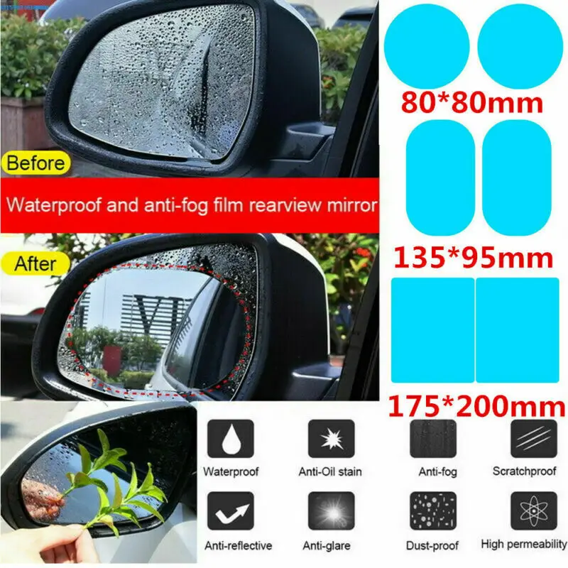 2Pcs Car Sticker Rainproof Film For Car Rearview Mirror Car Rearview Mirror Rain Film Clear Sight In Rainy Days Car Film