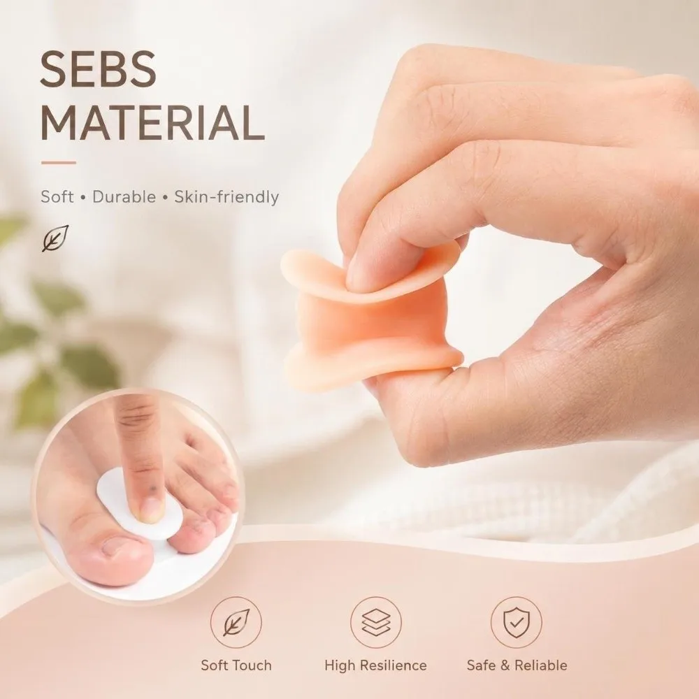1 Pair Moisture Resistant Big Toe Separator I-Shaped Structure Soft Flexible Toe Spacer Skin Friendly Reusable