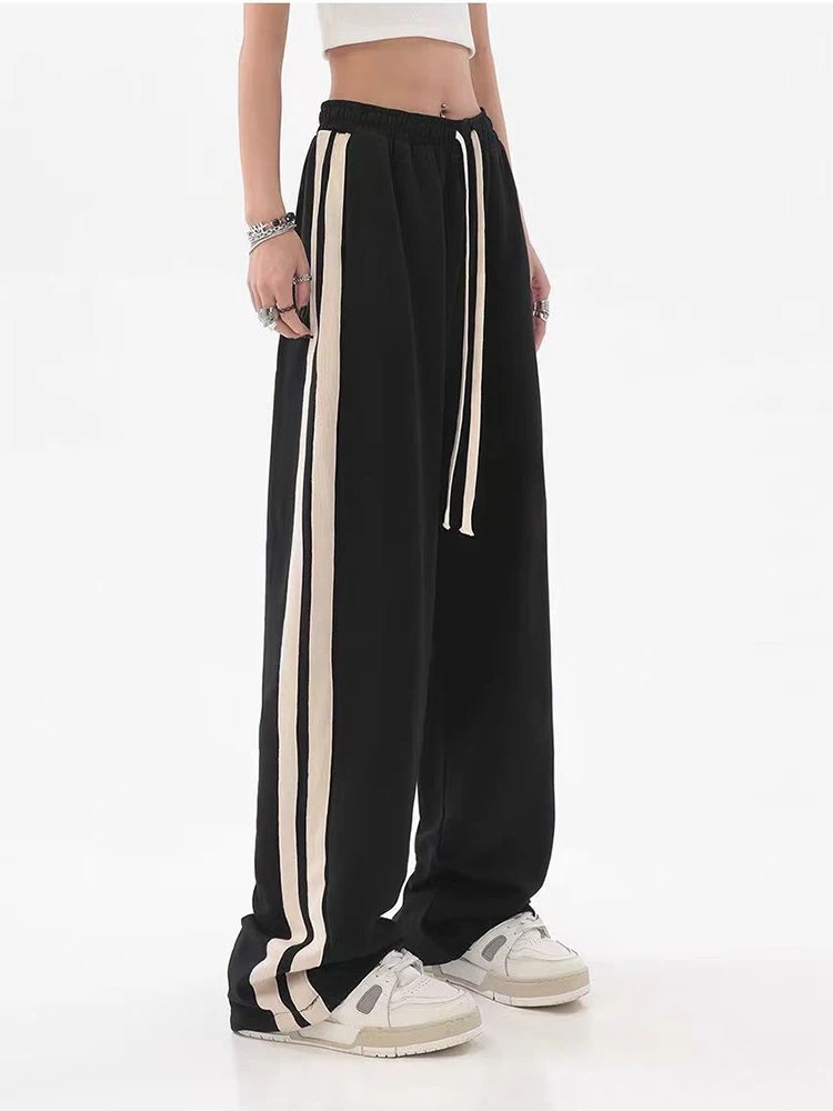 

Jmprs Vintage Striped Women Pants Y2K Loose High Waist Female Sweatpants Streetwear American Style Bf 90S Trousers