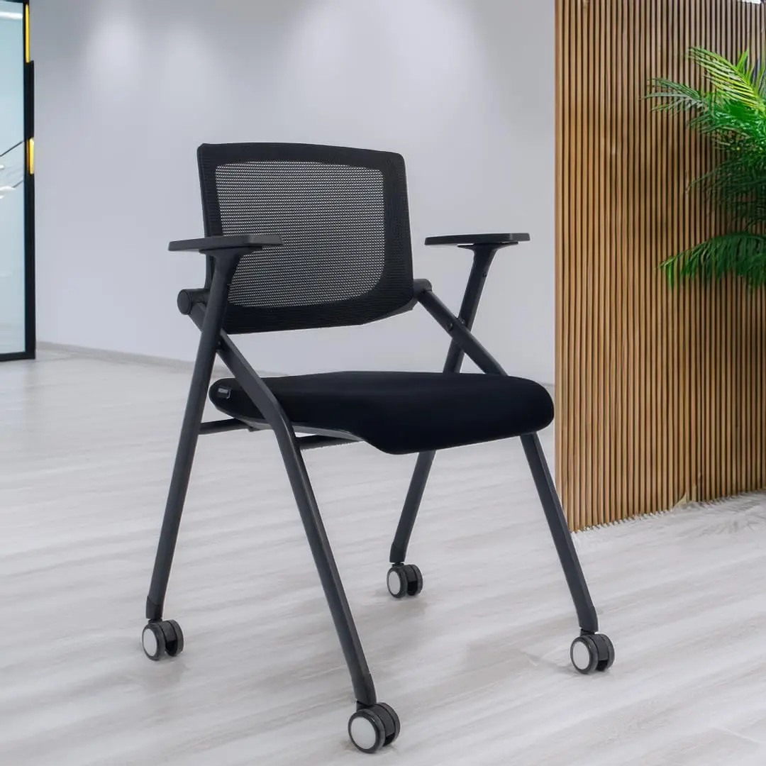 Conference Room Chairs with Wheels and Paddle, Ergonomic Mesh Back and Arms for Meeting, Conference, Reception, Training Room &