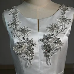 2pc/pair Luxury glass rhinestone beaded patches for clothes DIY sew on flower appliques  wedding dresses embroidery