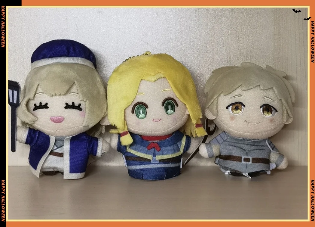

Stuffed 10cm Anime Dungeon Meshi Marcille Laios Cute Plush Doll Keychain for Fans Collection or Kids Adults Birthday Gift